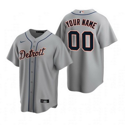 Men's Women Youth Detroit Tigers Customized Gray 2020 Cool Base Jersey