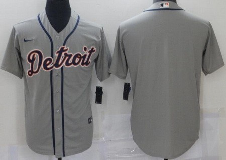 Men's Detroit Tigers Blank Gray Cool Base Jersey