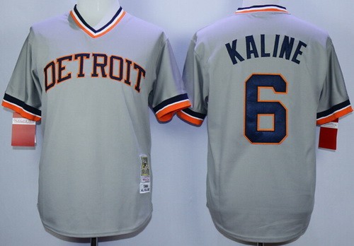 Men's Detroit Tigers #6 Al Kaline Gray 1984 Throwback Jersey