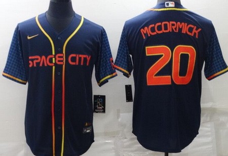 Men's Houston Astros #20 Chas McCormick Navy 2022 City Connect Cool Base Jersey