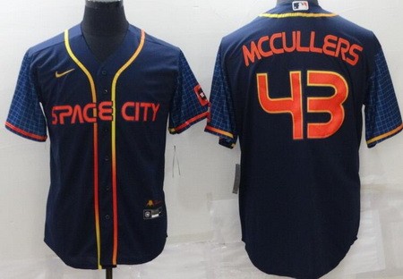 Men's Houston Astros #43 Lance McCullers Navy 2022 City Connect Cool Base Jersey