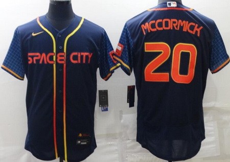 Men's Houston Astros #20 Chas McCormick Navy 2022 City Connect Authentic Jersey