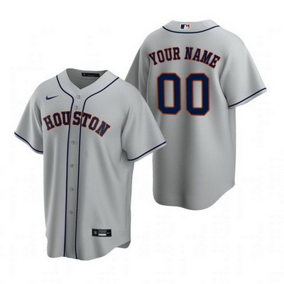 Men's Women Youth Houston Astros Customized Gray Road 2020 Cool Base Jersey