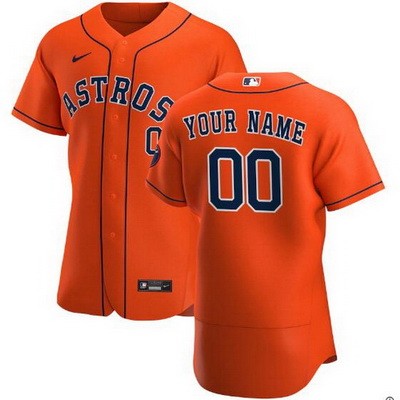Men's Women Youth Houston Astros Customized Orange Alternate 2020 FlexBase Jersey