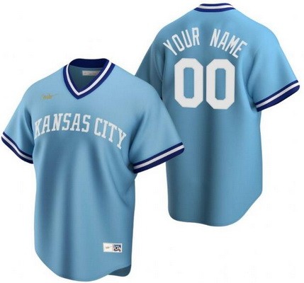 Men's Women Youth Kansas City Royals Customized Light Blue Cooperstown Collection Cool Base Jersey