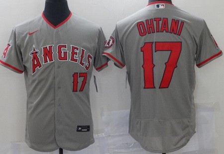 Men's Los Angeles Angels #17 Shohei Ohtani Gray Authentic Jersey