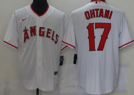 Men's Los Angeles Angels #17 Shohei Ohtani White Cool Base Jersey