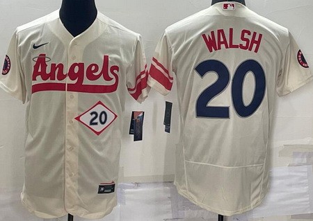Men's Los Angeles Angels #20 Jared Walsh Cream 2022 City Connect Authentic Jersey