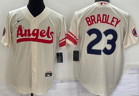 Men's Los Angeles Angels #23 Archie Bradley Cream 2022 City Connect Cool Base Jersey