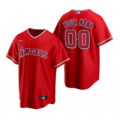 Men's Women You Los Angeles Angels Customized Red Alternate 2020 Cool Base Jersey