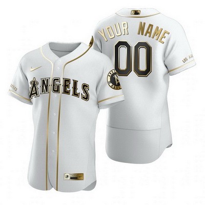 Men's Women You Los Angeles Angels Customized White Gold 2020 FlexBase Jersey