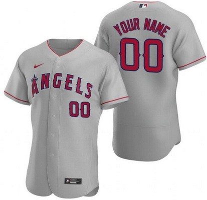 Men's Women You Los Angeles Angels Customized Gray Authentic Jersey