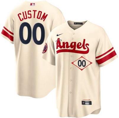 Men's Women You Los Angeles Angels Customized Cream 2022 City Connect Cool Base Jersey