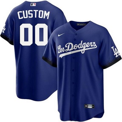 Men's Women You Los Angeles Dodgers Customized Blue 2021 City Connect Cool Base Jersey