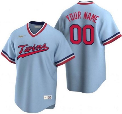 Men's Women Youth Minnesota Twins Customized Light Blue Cooperstown Collection Cool Base Jersey