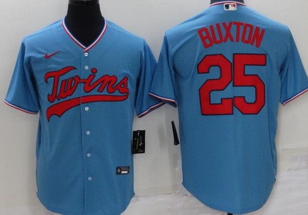 Men's Minnesota Twins #25 Byron Buxton Blue Cool Base Jersey