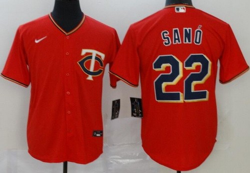 Men's Minnesota Twins #22 Miguel Sano Red 2020 Cool Base Jersey