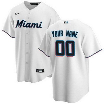 Men's  Women Youth Miami Marlins Customized White 2020 Cool Base Jersey
