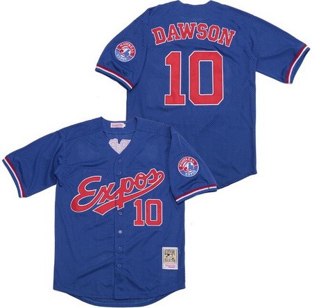 Men's Montreal Expos #10 Andre Dawson Blue Throwback Jersey