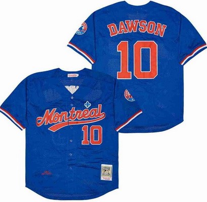 Men's Montreal Expos #10 Andre Dawson Blue Mesh Throwback Jersey