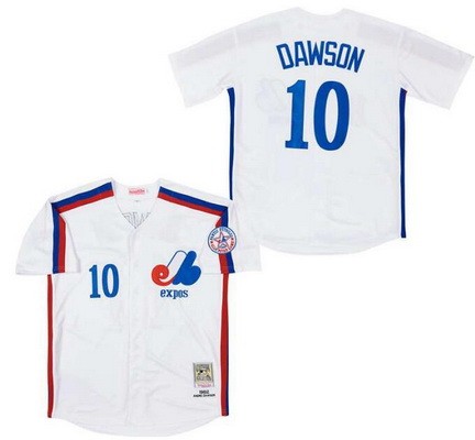 Men's Montreal Expos #10 Andre Dawson White 1982 Throwback Jersey
