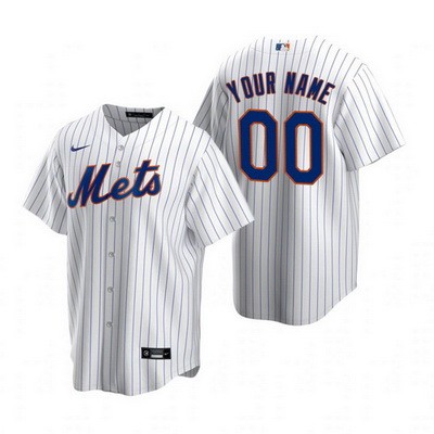 Men's Women Youth New York Mets Customized White Stripes 2020 Cool Base Jersey
