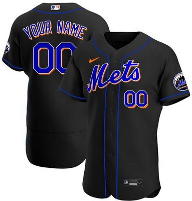 Men's Women Youth New York Mets Customized Black Authentic Jersey