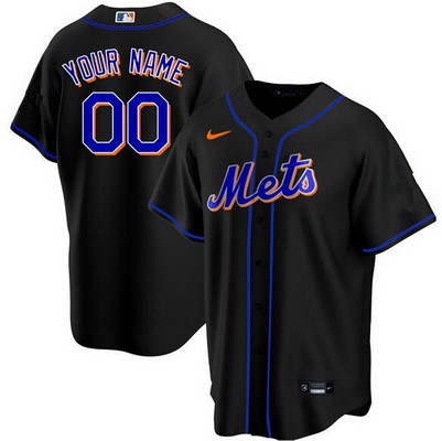 Men's Women Youth New York Mets Customized Black Nike Cool Base Jersey