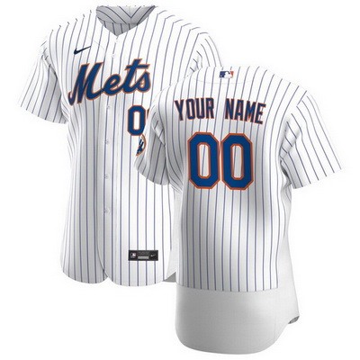 Men's Women Youth New York Mets Customized White Stripes 2020 FlexBase Jersey