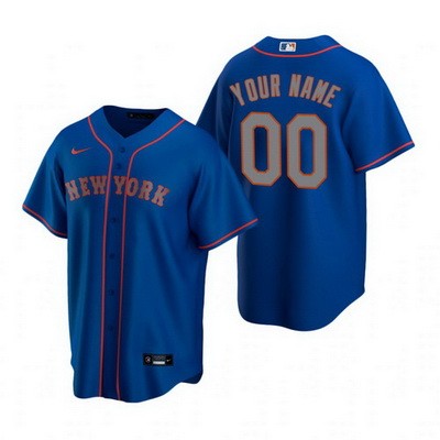 Men's Women Youth New York Mets Customized Blue Road 2020 Cool Base Jersey