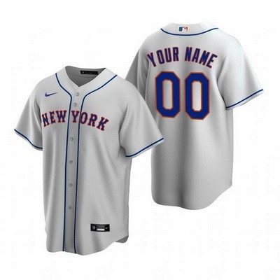 Men's Women Youth New York Mets Customized Gray Road 2020 Cool Base Jersey