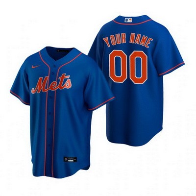 Men's Women Youth New York Mets Customized Blue Alternate 2020 Cool Base Jersey