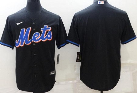 Men's New York Mets Blank Black Cool Base Jersey