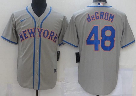 Men's New York Mets #48 Jacob deGrom Gray Cool Base Jersey