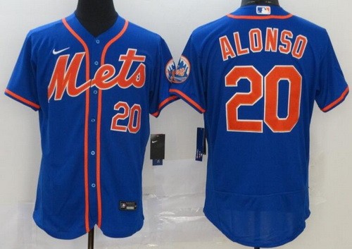 Men's New York Mets #20 Pete Alonso Blue 2020 FlexBase Jersey