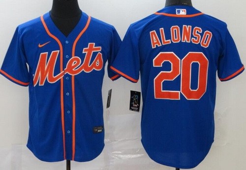 Men's New York Mets #20 Pete Alonso Blue 2020 Cool Base Jersey