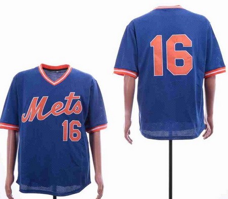 Men's New York Mets #16 Dwight Gooden Blue Mesh Throwback Jersey