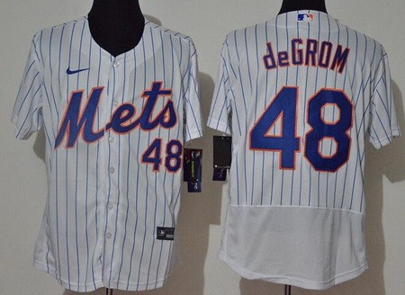 Men's New York Mets #48 Jacob deGrom White 2020 FlexBase Jersey