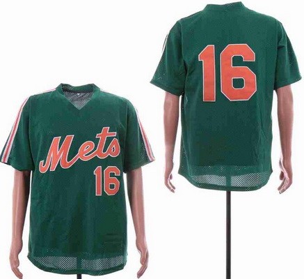 Men's New York Mets #16 Dwight Gooden Green Mesh Throwback Jersey