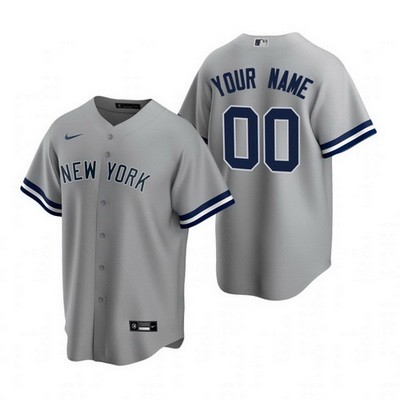 Men's Women Youth New York Yankees Customized Gray Road 2020 Cool Base Jersey
