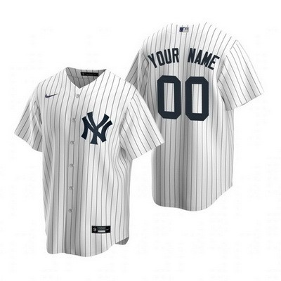Men's Women Youth New York Yankees Customized White Stripes 2020 Cool Base Jersey