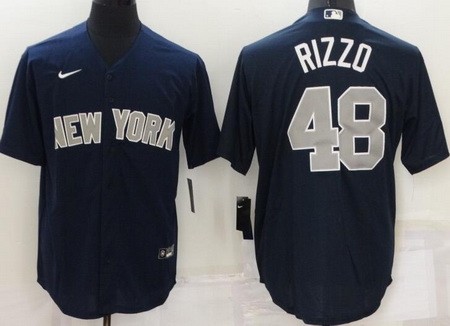 Men's New York Yankees #48 Anthony Rizzo Navy Alternate Player Name Cool Base Jersey