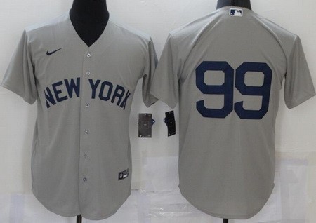 Men's New York Yankees #99 Aaron Judge Gray 2021 Field of Dreams Cool Base Jersey