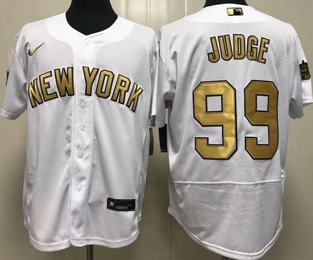 Men's New York Yankees #99 Aaron Judge White 2022 All Star Authentic Jersey