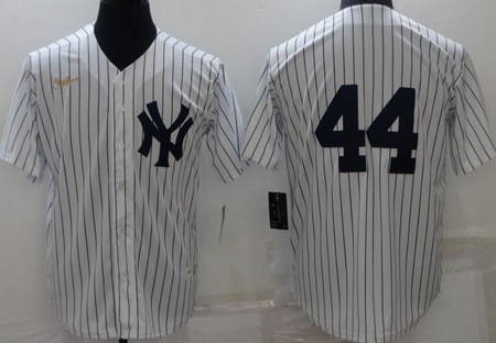 Men's New York Yankees #44 Reggie Jackson White Cooperstown Collection Jersey