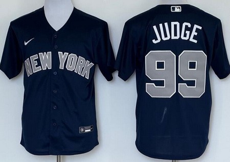 Men's New York Yankees #99 Aaron Judge Navy Alternate Player Name Cool Base Jersey