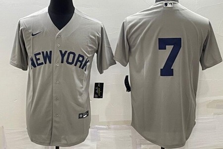 Men's New York Yankees #7 Mickey Mantle Gray 2021 Field of Dreams Cool Base Jersey