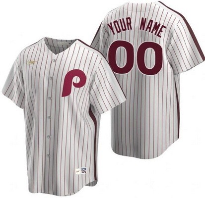 Men's Women Youth Philadelphia Phillies Customized White Cooperstown Collection Cool Base Jersey