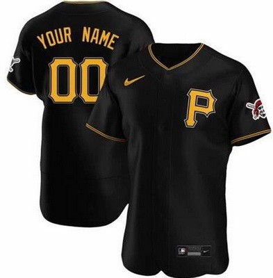 Men's Women Youth Pittsburgh Pirates Customized Black Authentic Jersey