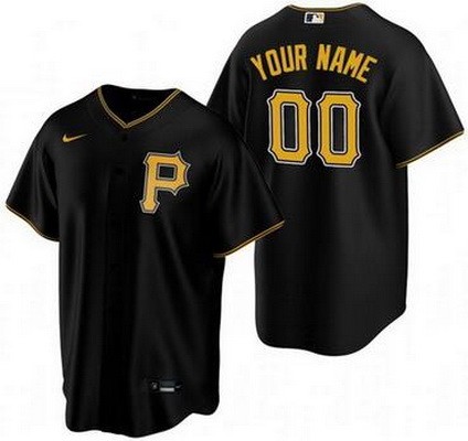 Men's Women Youth Pittsburgh Pirates Customized Black Nike Cool Base Jersey